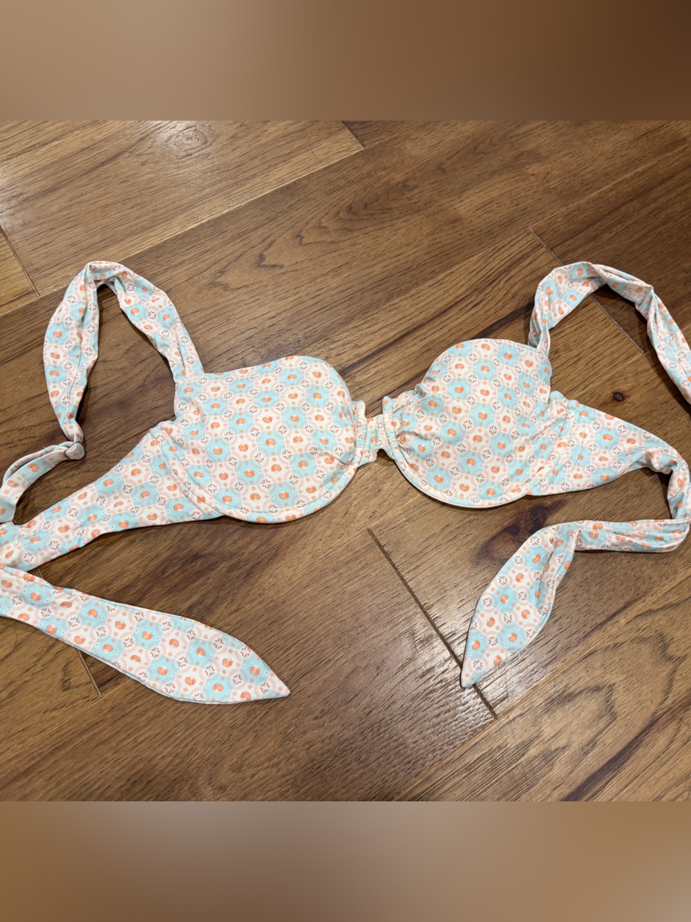 Dippin' Daisy's Blue and Orange Floral Bikini Top